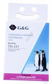 G&g Colour Cartridge - Alternative Ribbon For Tze-231, Black On White