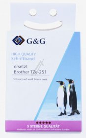G&g Colour Cartridge - Ribbon Alternative To Tze-251, Black On White