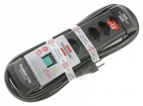 Brennenstuhl 6 Way Socket Outlet Switch - Premium-line Steckdosenleiste 6-fach Schwarz 3m *ch*