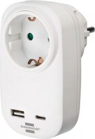 Brennenstuhl Socket Outlet Without Switch - -adapter Mit Integr. Usb-a Und Usb-c Ausgang, Weiss