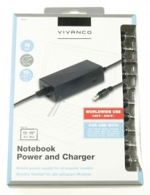 Vivanco Power Supply-notebook - It-po Nb Ac 70 Suitable For Universal Schaltnetzteil Fur Notebooks Und Netbooks, 70w, Euro Stecker