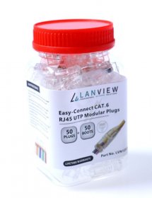 Rj45-plug - Lanview Easy Connect Rj45 Cat. 6 Utp Plug For Awg 23-24, (50 Pcs)