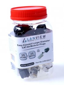 Rj45-plug - Lanview Easy Connect Rj45 Cat. 6a - Cat. 7 Stp Plug For Awg 22-24, (25 Pcs)