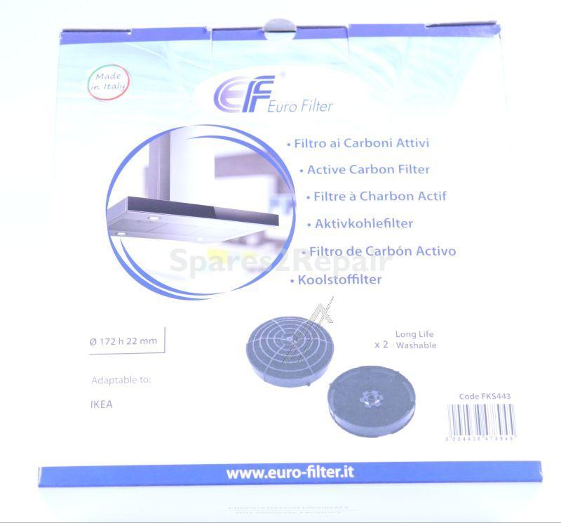 Eurofilter Carbon Filter - Carbon Filter Longlife 2 Pieces Alternative For Elica-ikea Cfc0162221 Washable