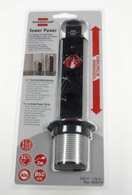 Brennenstuhl Three-way Trailing Socket - Tower Power Tischsteckdosenleiste 3-fach 2m