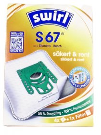 Melitta Vacuum Cleaner Bags - S67-99775 6778488 Mp Airspace Green Line Hoover Bags 4 Pcs + Filter