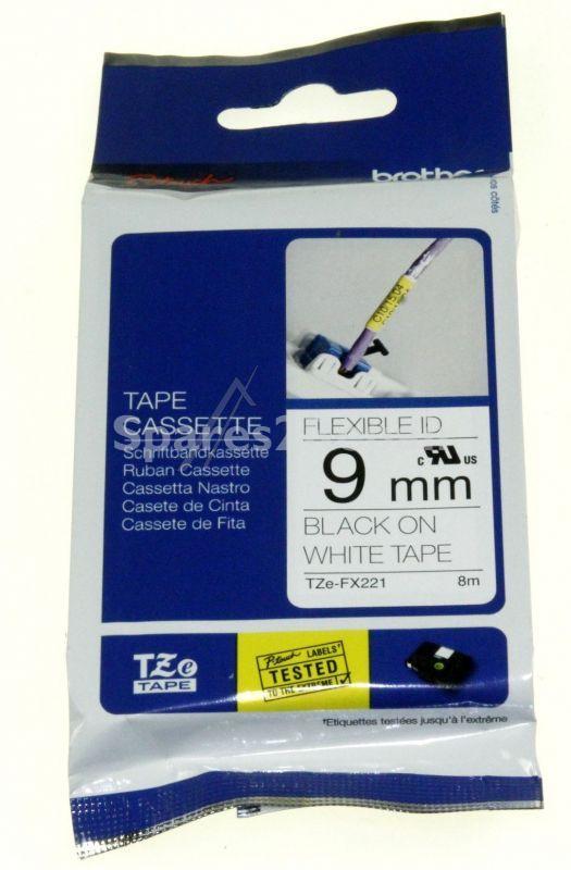 Brother Colour Cartridge - Tz-fx221 Tze-fx221 Label Tape Brother Black-white 9mm 8m Flexi-tapes Laminated