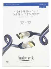 Inakustik Hdmi Highspeed Ethernet Plug-plug - Premium-ii 0042302 High Speed Hdmi Cable With Ethernet 2 0m
