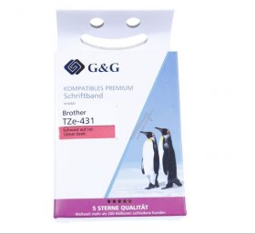 G&g Colour Cartridge - 14955 Ribbon Alternative To Tze-431 Black On Red