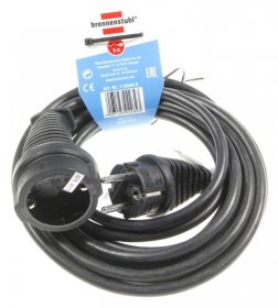 Brennenstuhl Power Supply Cable - 1165440 Extension Lead Black Plug 5m H05vv-f 3g1 5