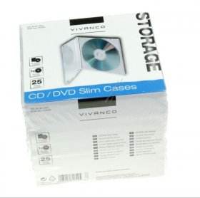 Vivanco Cd-organiser - Cd Slim 25c Cd Slim Case FÜr Eine Cd, 25er Pack, Transparent