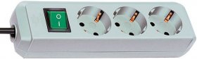 Brennenstuhl Three-way Plug Adaptor - Eco-line Steckdosenleiste Mit Schalter 3-fach Lichtgrau 1,5m