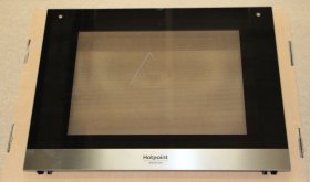 Oven outer Door - C00448179 481010862907 Oven Glass + Supports Pyro [Whirlpool Indesit]