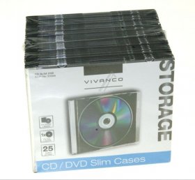 VIVANCO CD-Organiser CD SLIM 25B CD SLIM STORAGE CASES, 25 PACK, BLACK 31698