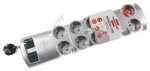 BRENNENSTUHL 10 Way Socket Outlet Switch PRIMERA-LINE STECKDOSENLEISTE 10-FACH SILBER 2M, 5-FACH SCHALTBARE STECKD