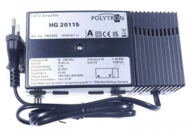 Polytron Aerial Amplifier - Cv 40126 N Trunkline-amplifier, 40 Db,126 Dbµv, 230v~ , Return Path Var
