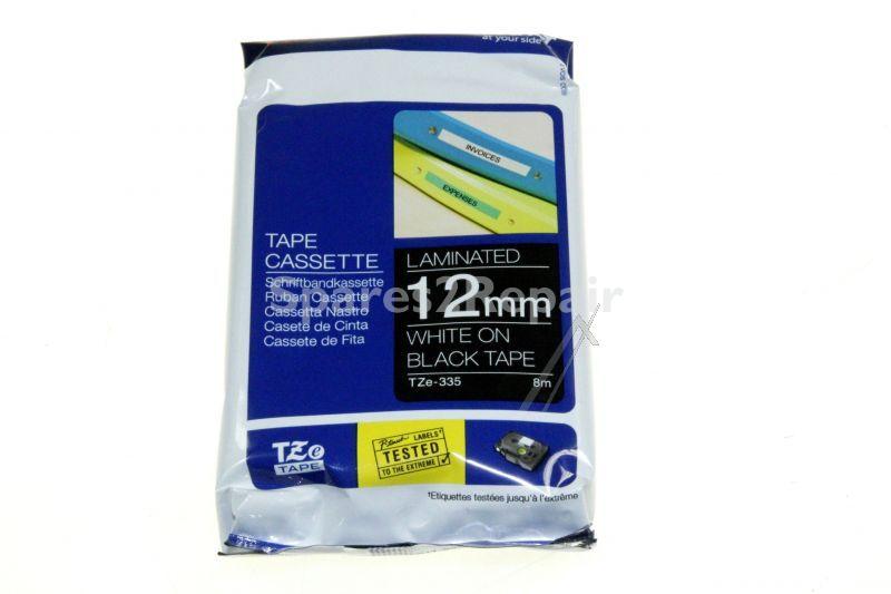 Brother Colour Cartridge - Tze-335 Label Tape Cassette White On Black 12mm 8m
