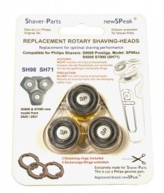 Newspeak Shaver Head - Shaver Head Incl Retaining Rings Alternative For Philips Sh71-91-98