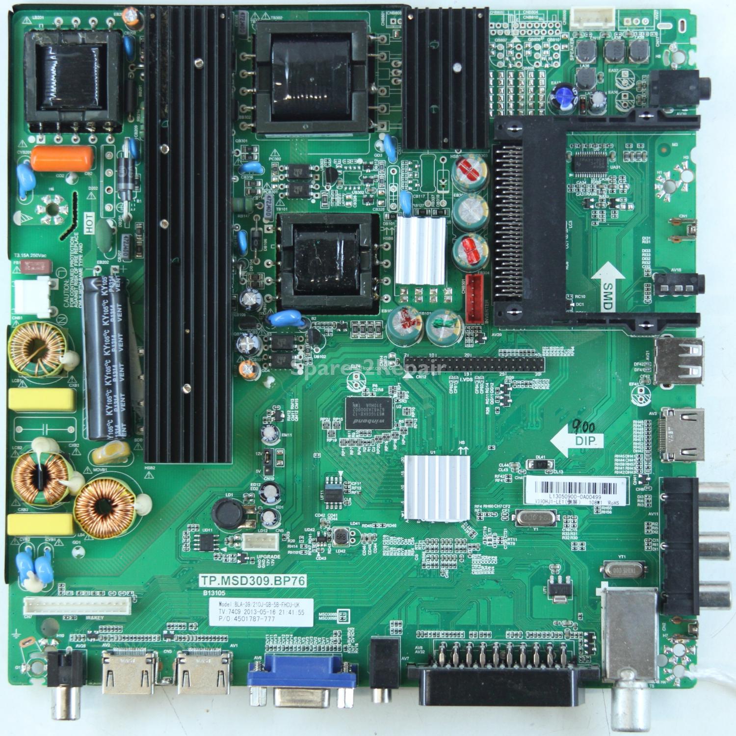 Blaupunkt 39/210J-GB-5B-FHCU-UK - Main Board - 4501787-777 - L13050900 - V390HJ1-LE1