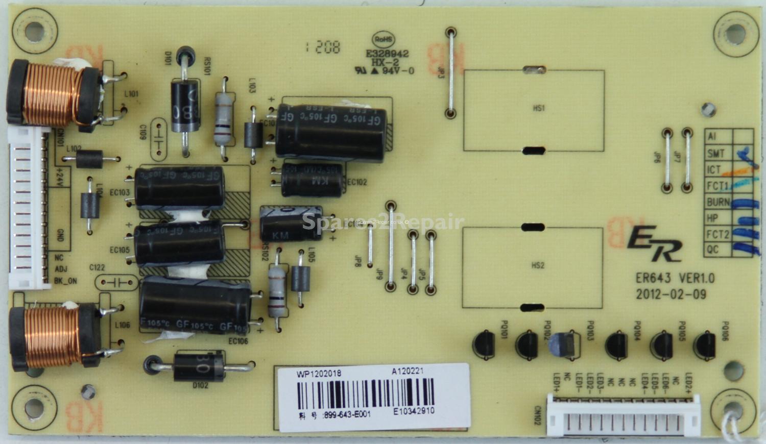 Bush BLED42FHDDAE - LED Driver Board - ER643 - VER1.0 - 899-643-E001
