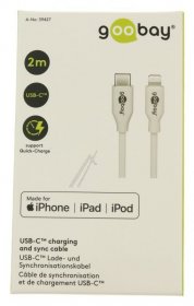 Goobay Data Cable Gsm - Lightning Usb-c Usb-c Charge And Sync Lead 2m White