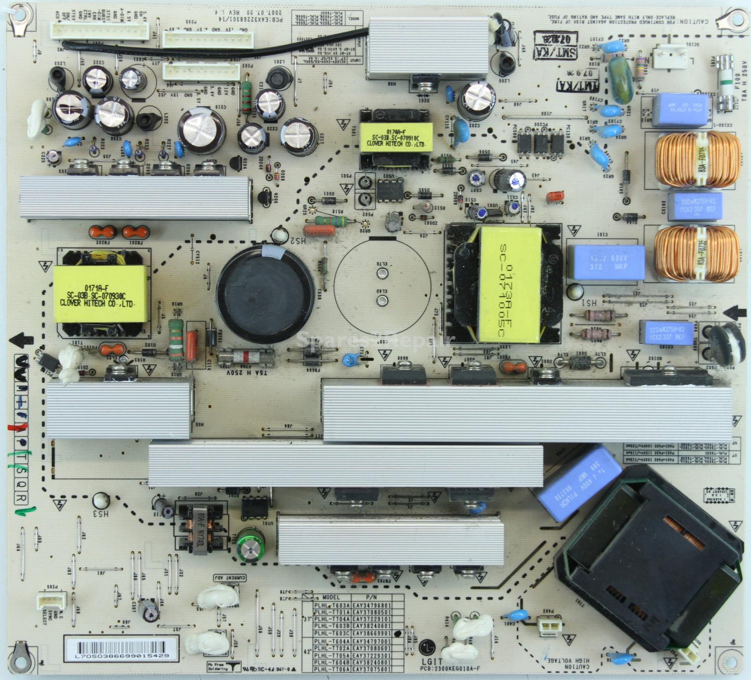 LG 37LC55 - PSU - EAX32268301/14 - REV 1.4 - PLHL-T603C - EAY38669901 - 2300KEG010A-F