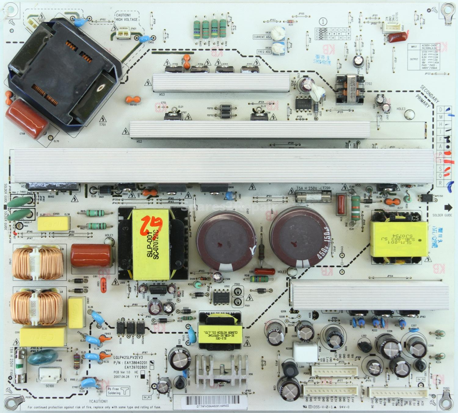 LG 42LC55 - PSU - EAY38640201 YY - PCB Ver 1.0 - LGLP42SLPV2EV3