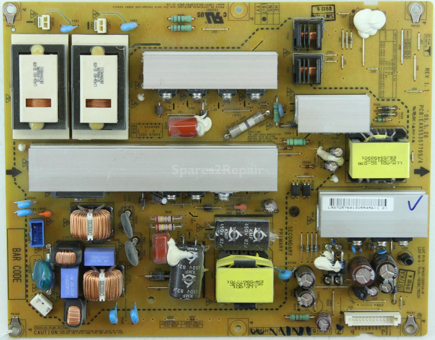 LG 42LH2000 - PSU - EAX55357705/4 - EAY57681305 - REV1.1 - LGP42-09LA - PLHL-T823C - 3PAGC10001A-R
