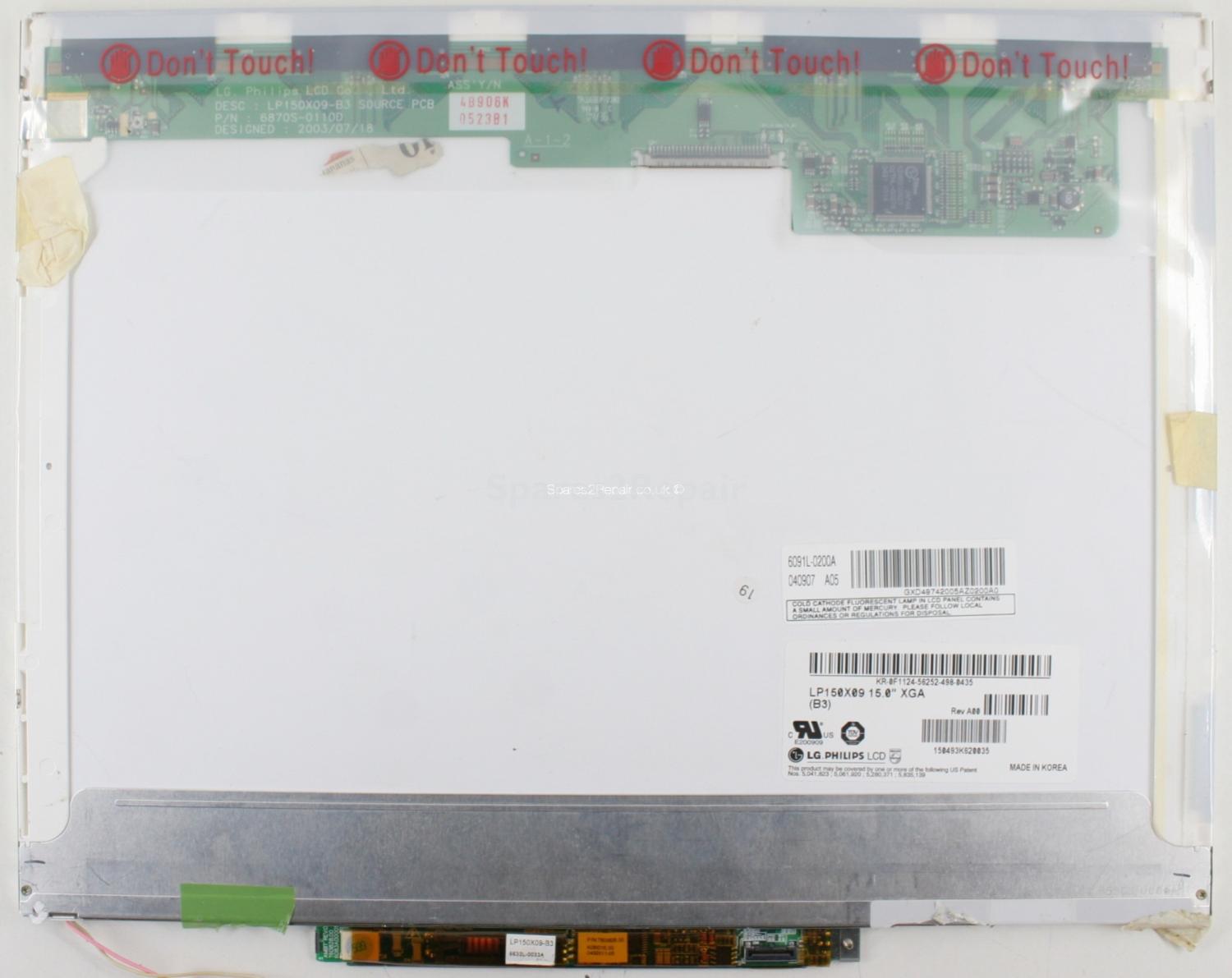 LG Philips LCD - 15 Inch - LP150X09 (B3) - Rev A00 - Matte - XGA (1024x768)