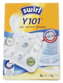 Melitta Vacuum Cleaner Bags - 6757026 Swirl Dust Bags X4 +1 Filter For Aeg|dirt Devil| Adaptable For Samsung