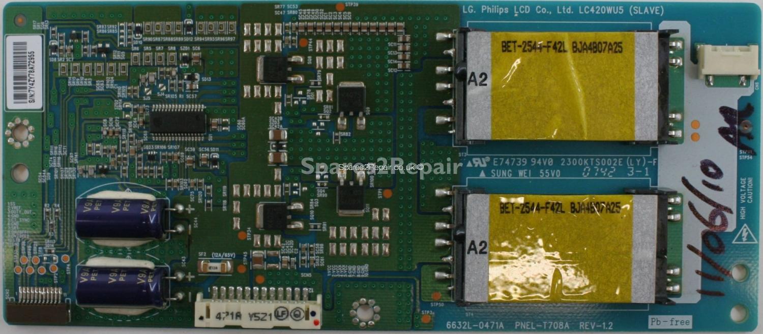 Philips 42PFL7662D - Inverter - 6632L-0471A - PNEL-T708A - Rev 1.2 - 2300KTS002E - LC420WU5 (SLAVE)