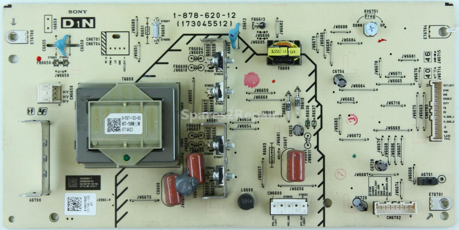 Sony KDL-40Z5800 - Inverter (Power Inverter) - 1-878-620-12 - 173045512 - A1663184D - D1N