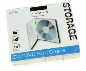 Vivanco Cd-organiser - Cd Slim 10c Cd Slim Case For Eine Cd, 10er Pack, Transparent
